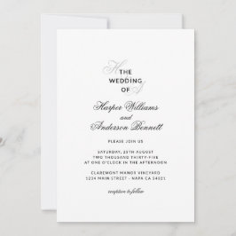 Moderne elegante Skript-Monogramm-Hochzeit Einladung