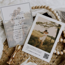 Moderne elegante Skript-QR-Code-Foto-Budget-Hochze