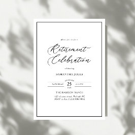 Moderne elegante Skript-Ruhestandsfeier Einladung