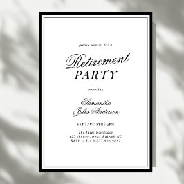 Moderne elegante Skript-Ruhestandsfeier Einladung