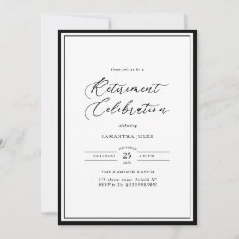 Moderne elegante Skript-Ruhestandsfeier Einladung