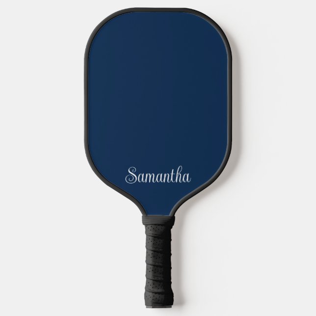 Moderne elegante Skriptbezeichnung in Marine oder  Pickleball Schläger (Vorderseite)