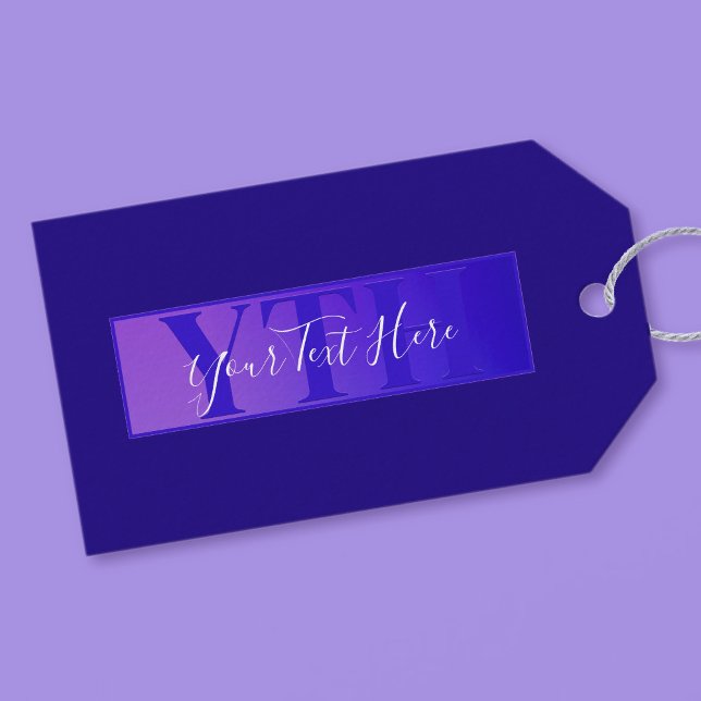 Moderne elegante Skriptbezeichnung & Monogram Ombr Geschenkanhänger (Von Creator hochgeladen)