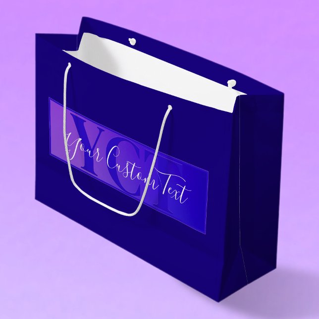 Moderne elegante Skriptbezeichnung & Monogram Ombr Große Geschenktüte (Von Creator hochgeladen)