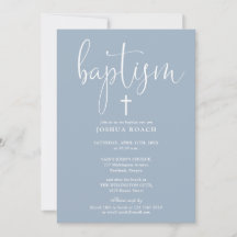 Moderne, elegante Skripte Dusty Blue Taufe