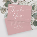 Moderne, elegante Skripte Dusty Pink Girls Taufe Dankeskarte<br><div class="desc">Moderne elegante Script Dusty Pink Girls Taufe Danke Karte. Klicken Sie auf die Schaltfläche Personalisieren, um dieses Design mit Ihren Details anzupassen. Um die Hintergrundfarben und Schriftart zu ändern, klicken Sie auf die Schaltfläche Design weiter bearbeiten, um weitere Optionen zu erhalten. Dies ist Teil einer größeren Taufkollektion. Weitere Informationen finden...</div>