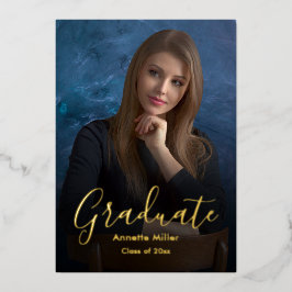 Moderne, elegante Skripte hinzufügen Fotograduieru Folieneinladung