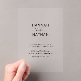 Moderne, elegante Skripte Minimalistisch Wedding C Acryleinladungen