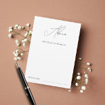Moderne, elegante Skripte Minimalistische Schlicht Hinweiskarte<br><div class="desc">Diese eleganten,  romantischen Ticketkarten würden Ihre Brautparty-/Hochzeitsvorräte wunderbar ergänzen! Anpassen Sie den Text einfach,  indem Sie auf die Option "Personalisieren" klicken.</div>