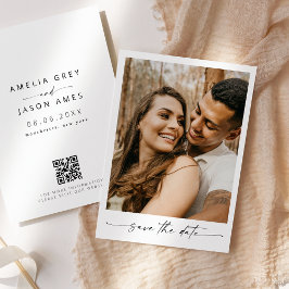 Moderne, elegante Skripte Save the Date Einladung