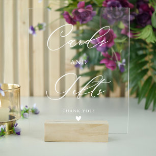 Moderne, elegante Skriptkarten und Geschenke Acrylschild