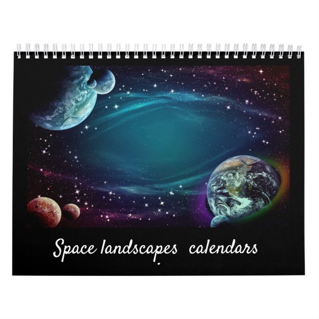 Moderne, elegante Skriptlandschaft 12 Monate Kalender (Titelbild)