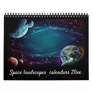 Moderne, elegante Skriptlandschaft 12 Monate Kalender