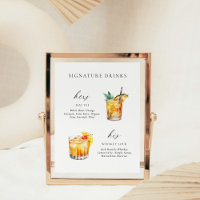 Moderne, elegante Skriptsignatur Drinks Cocktail