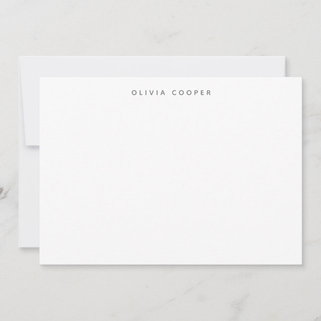 Moderne elegante Smokey Gray Personal Stationery Mitteilungskarte (Vorderseite)