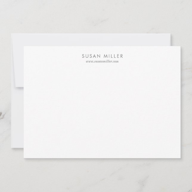 Moderne elegante Smokey Gray Personal Stationery Mitteilungskarte (Vorderseite)