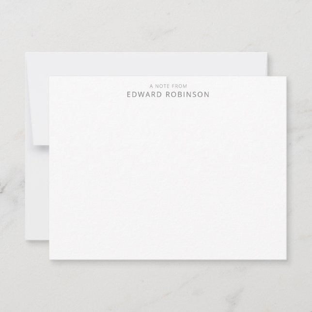 Moderne elegante Smokey Gray Personal Stationery Mitteilungskarte (Vorderseite)