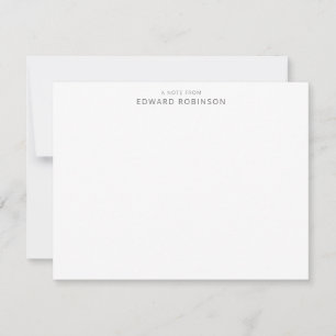 Moderne elegante Smokey Gray Personal Stationery Mitteilungskarte