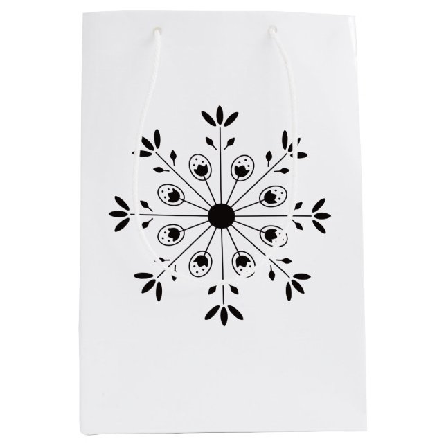 Moderne Elegante Snowflake Weihnachten Einfache We Mittlere Geschenktüte (Vorderseite)