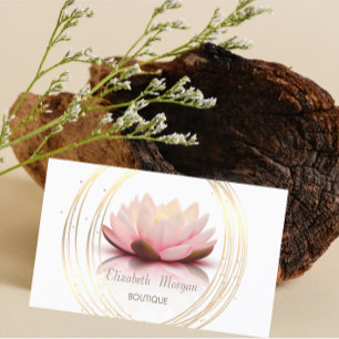Moderne Elegante Stilvolle Gold Circles Lotus Visitenkarte