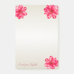 Moderne elegante stilvolle, Hibiskus-Personalisier Post-it Klebezettel