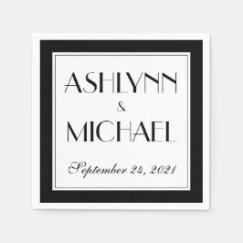 Moderne Elegante stilvolle Hochzeit Serviette