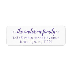 Moderne Elegante Stilvolle Lila Violet-Script-Fami