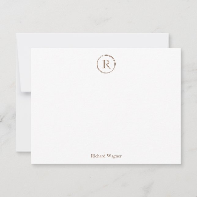 Moderne, elegante, stilvolle Monogram Note Card Mitteilungskarte (Vorderseite)
