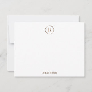 Moderne, elegante, stilvolle Monogram Note Card Mitteilungskarte