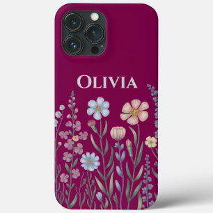 Moderne elegante süße girly einfache Wildblumen Case-Mate iPhone Hülle