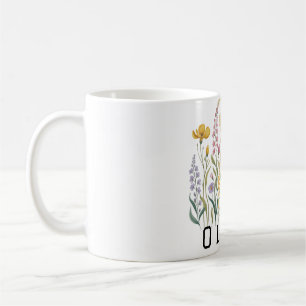 Moderne elegante süße girly einfache Wildblumen Kaffeetasse