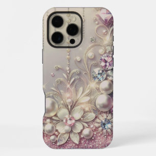Moderne elegante süße goldene Perlen Valentinstag iPhone 16 Pro Max Hülle