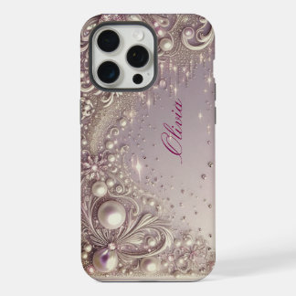 Moderne elegante süße goldene Perlen Valentinstag iPhone 15 Pro Max Hülle