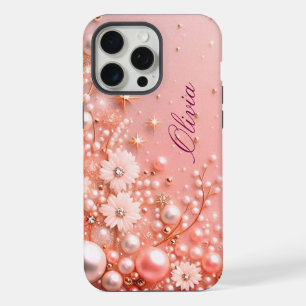 Moderne elegante süße goldene Perlen Valentinstag iPhone 15 Pro Max Hülle