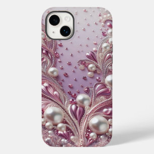Moderne elegante süße lila Perlen Valentinstag Case-Mate iPhone 14 Plus Hülle