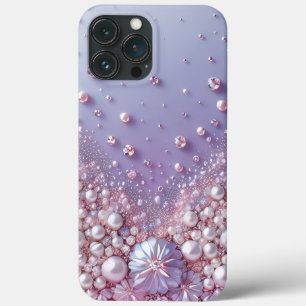 Moderne elegante süße lila Perlen Valentinstag Case-Mate iPhone Hülle