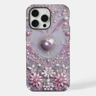 Moderne elegante süße lila Perlen Valentinstag iPhone 15 Pro Max Hülle