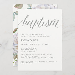 Moderne elegante Taufe   Zarter Rücken Einladung