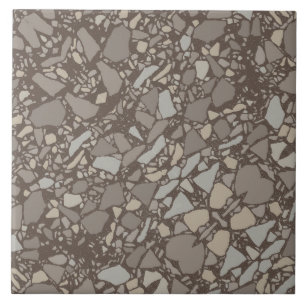 Moderne Elegante Taupe Braun Terrazzo Fliese