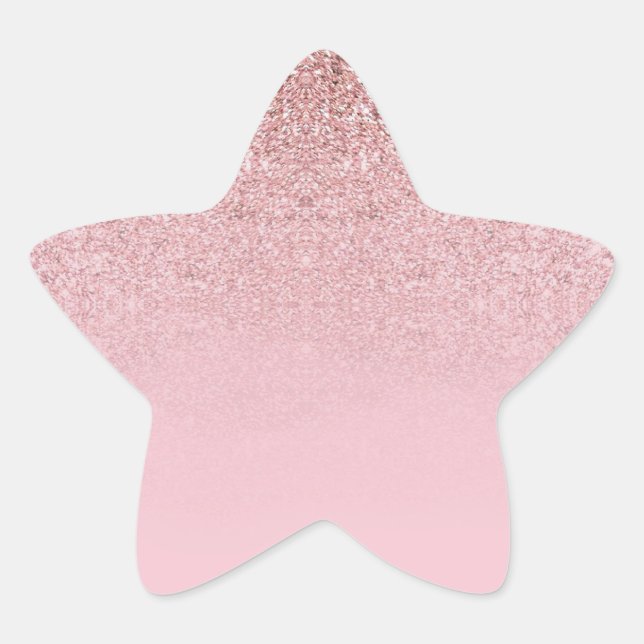 Moderne Elegante Template Rose Gold Glitzer Blank Stern-Aufkleber (Vorderseite)