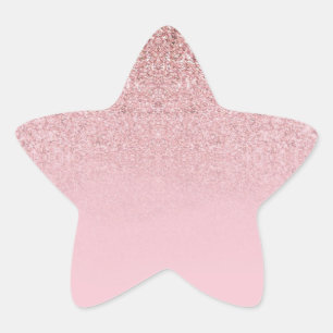 Moderne Elegante Template Rose Gold Glitzer Blank Stern-Aufkleber