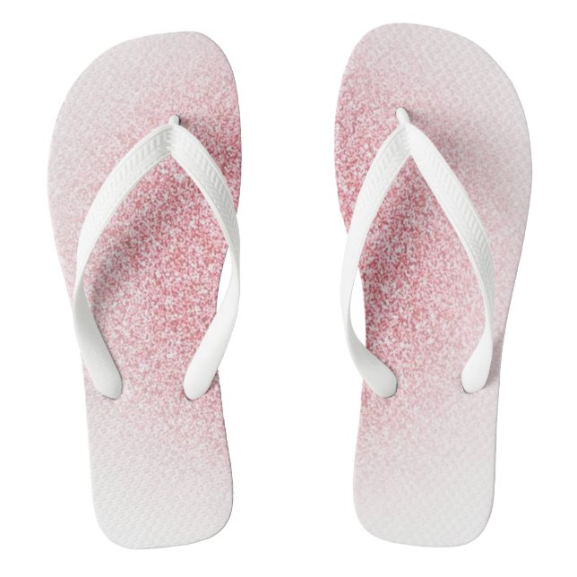 Moderne Elegante Template Rose Gold White Trendy Flip Flops (Fußbett)