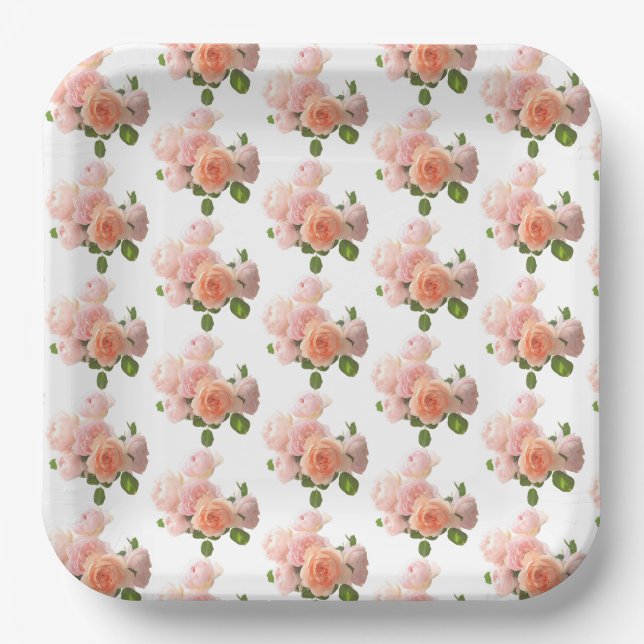 Moderne elegante Template-Trendy-Rose Pappteller (Vorderseite)