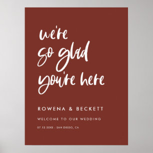 Moderne elegante Terracotta So froh, dass Sie hier Poster