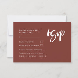 Moderne, elegante Terracotta-UAWG mit Essensauswah RSVP Karte