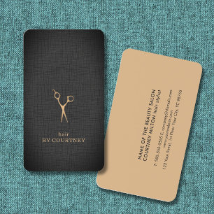 Moderne elegante Textur Faux-Gold-Friseur Visitenkarte