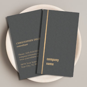Moderne elegante Textur Grau Faux Gold Berater Visitenkarte