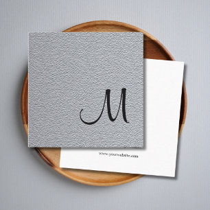 Moderne elegante Textur Grau Monogramm Berater Quadratische Visitenkarte