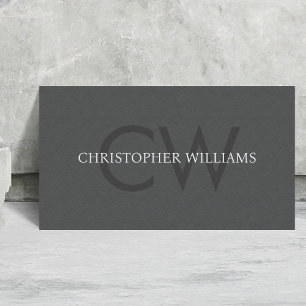 Moderne elegante Textur Grau Monogramm Berater Visitenkarte