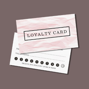Moderne elegante Textur Pink Gray Loyalty Card Treuekarte